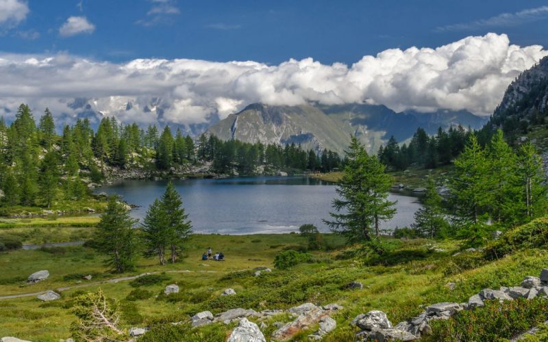 Colle San Carlo, Blick auf den Mont Blanc
