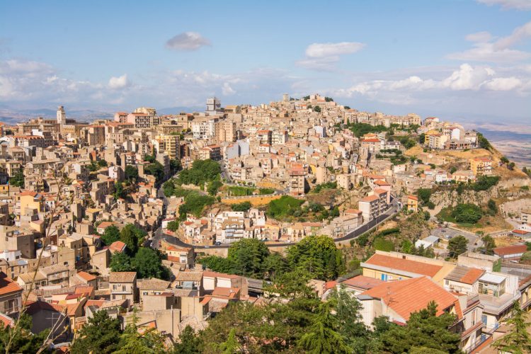 Panoramic aerial view of Enna
