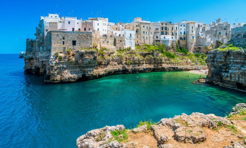 Foto panoramica di Polignano a Mare.