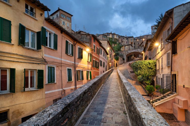 Percorso dell’Acquedotto Duecentesco che attraversa la città di Perugia.