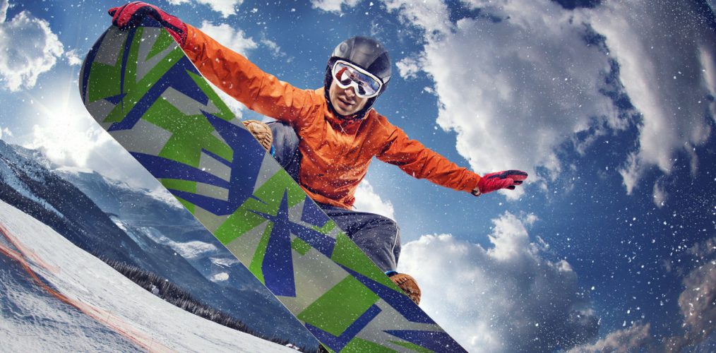 Snowboarder nel comprensorio del Monte Civetta - Veneto