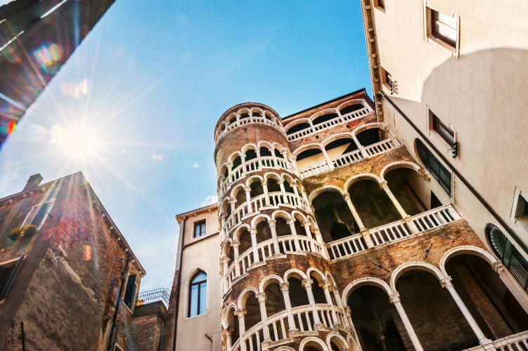 Palazzo Contarini del Bovolo with arch spiral staircase in Venice, Italy