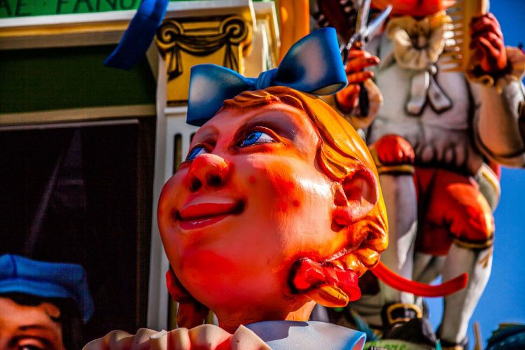 Dettaglio di un carro allegorico al Carnevale di Fano - Marche