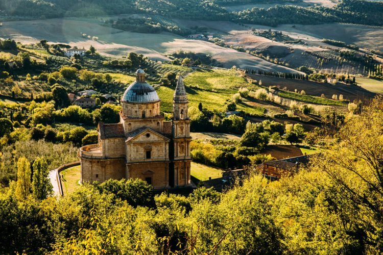 Veduta della Chiesa di San Biagio a Montepulciano, Toscana